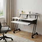 47" White and Black Computer Desk