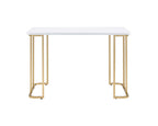 48" White and Gold Writing Desk