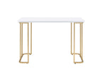 48" White and Gold Writing Desk