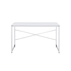 47" White and Silver Writing Desk