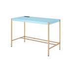 42" Baby Blue and Gold Writing Desk
