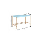 42" Baby Blue and Gold Writing Desk