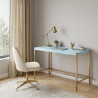 42" Baby Blue and Gold Writing Desk