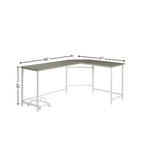66" Gray and White L Shape Computer Desk