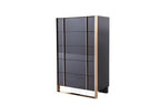 55" Black And Gold Solid Wood Six Drawer Double Dresser