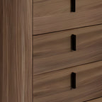 28" Black And White Wood Five Drawer Dresser