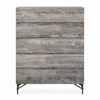 33" Black And Gray Wood Five Drawer Dresser