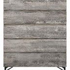 33" Black And Gray Wood Five Drawer Dresser