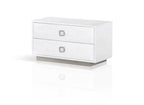 19" White Solid and Manufactured Wood Two Drawer Nightstand