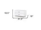19" White Solid and Manufactured Wood Two Drawer Nightstand