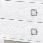 19" White Solid and Manufactured Wood Two Drawer Nightstand