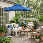 8' Blue Polyester Square Market Patio Umbrella