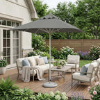 8' Charcoal Polyester Square Market Patio Umbrella