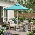 8' Aqua Polyester Square Market Patio Umbrella