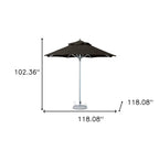 10' Black Polyester Round Market Patio Umbrella