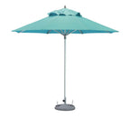 10' Aqua Polyester Round Tilt Cantilever Patio Umbrella with Stand