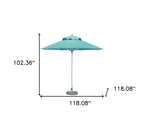 10' Aqua Polyester Round Tilt Cantilever Patio Umbrella with Stand