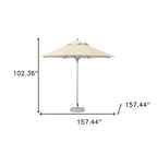 13' Ecru Polyester Round Tilt Cantilever Patio Umbrella with Stand