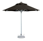 13' Black Polyester Round Tilt Cantilever Patio Umbrella with Stand