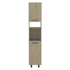 82" Gray And Oak Wood Pantry Or Storage Closet