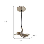 Brass Bulb Two Light Metal Chandelier