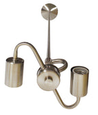 Nickel Bulb Two Light Metal Chandelier