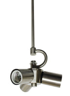 Nickel Bulb Three Light Metal Chandelier
