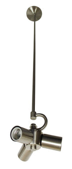 Nickel Bulb Three Light Metal Chandelier