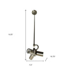 Nickel Bulb Three Light Metal Chandelier