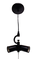 Black Bulb Three Light Metal Chandelier