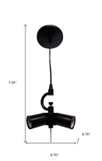 Black Bulb Three Light Metal Chandelier