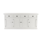 82" White Solid Wood Buffet Table