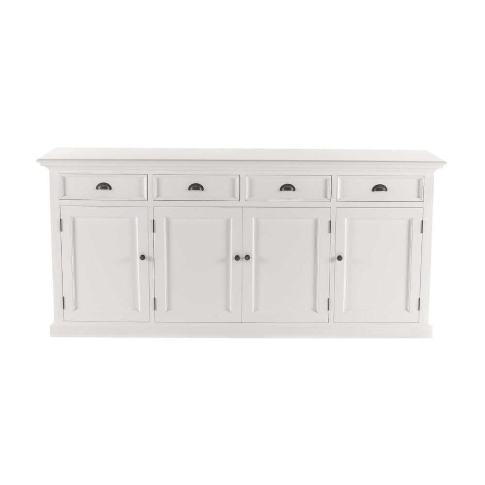 82" White Solid Wood Buffet Table