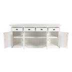 82" White Solid Wood Buffet Table