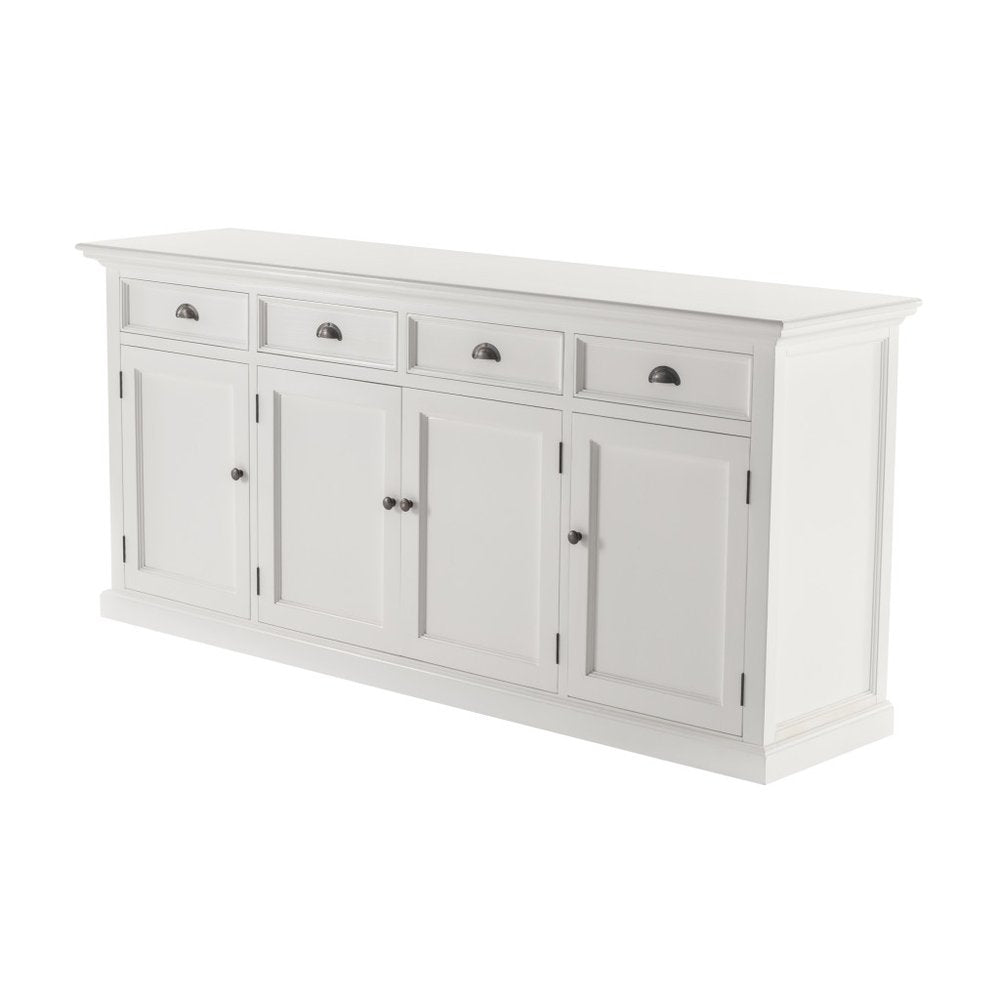 82" White Solid Wood Buffet Table