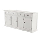 82" White Solid Wood Buffet Table