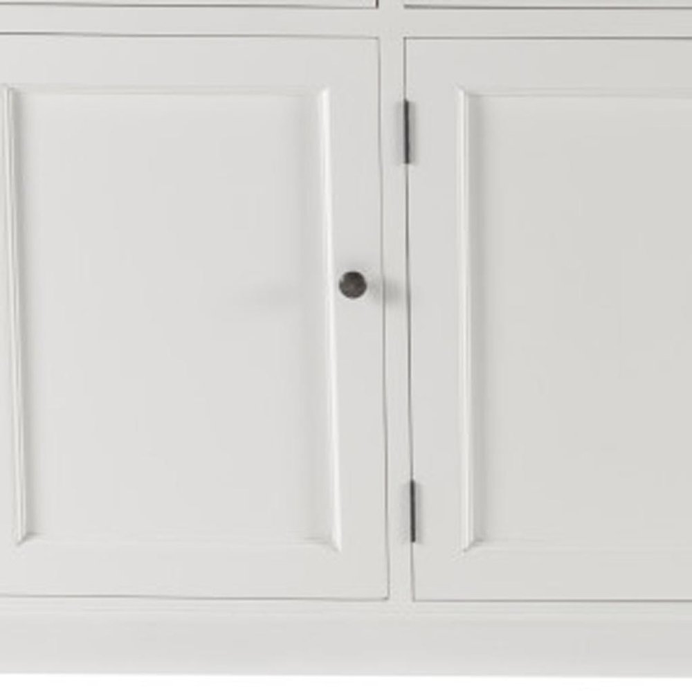 82" White Solid Wood Buffet Table