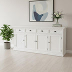 82" White Solid Wood Buffet Table