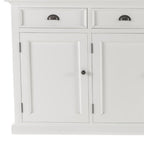 82" White Solid Wood Buffet Table