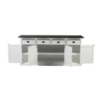 81" White & Black Solid Wood Buffet Table