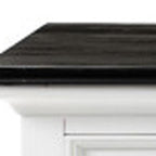 81" White & Black Solid Wood Buffet Table