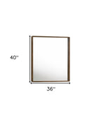 40" Brown Wood Framed Accent Mirror