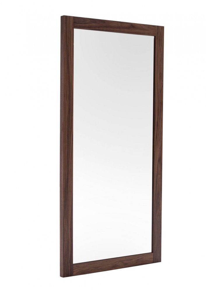 79" Brown Wood Leaning Framed Accent Mirror