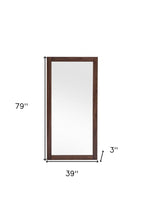 79" Brown Wood Leaning Framed Accent Mirror