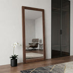 79" Brown Wood Leaning Framed Accent Mirror