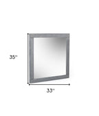 35" Gray Wood Framed Accent Mirror