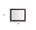 33" Brown and Gold Wood Framed Accent Mirror