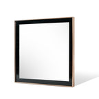 39" Rose Gold and Black Wood and Metal Framed Accent Mirror