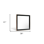 39" Rose Gold and Black Wood and Metal Framed Accent Mirror