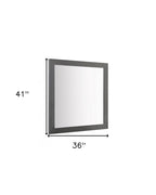 36" Gray Wood Framed Accent Mirror